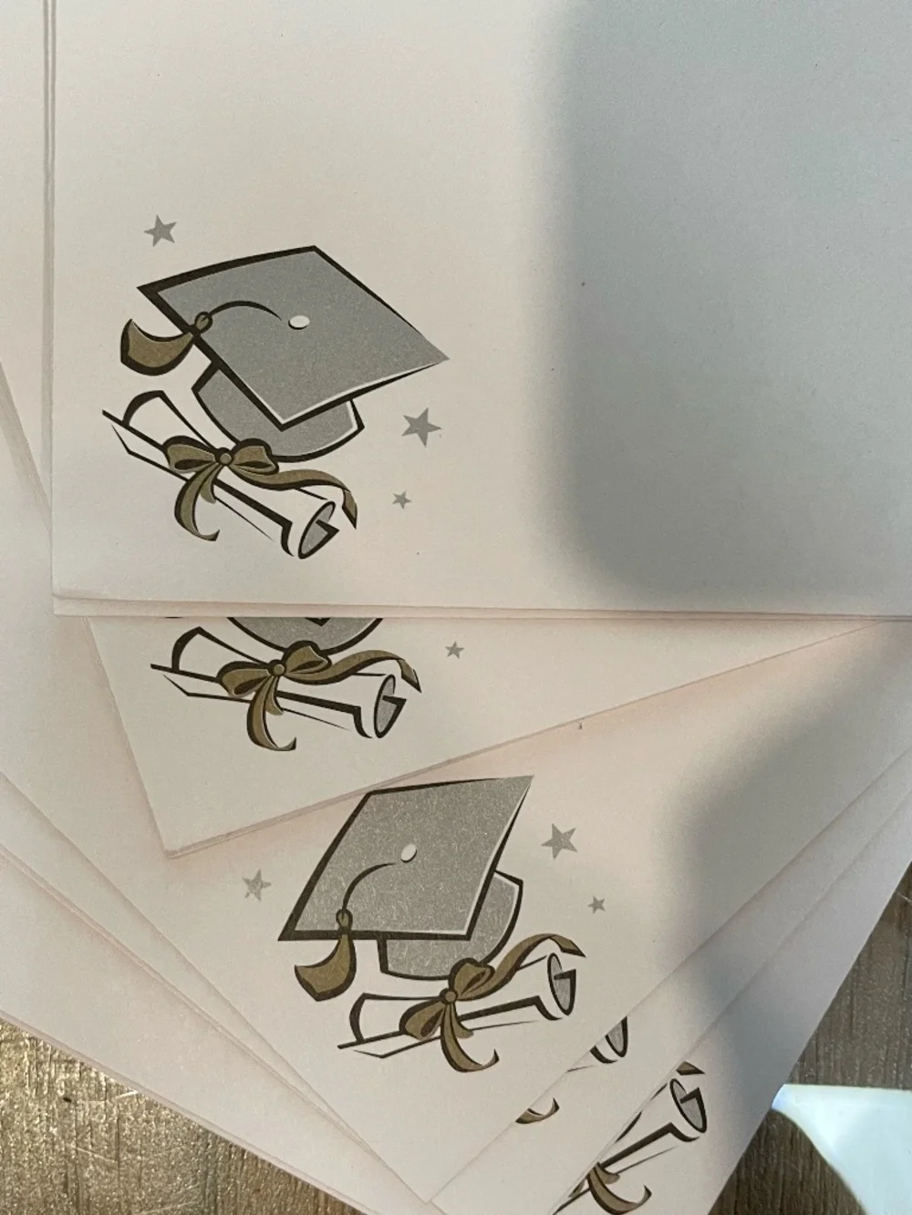Set of 12 Graduation Envelopes with Graduation Cap Inserts
